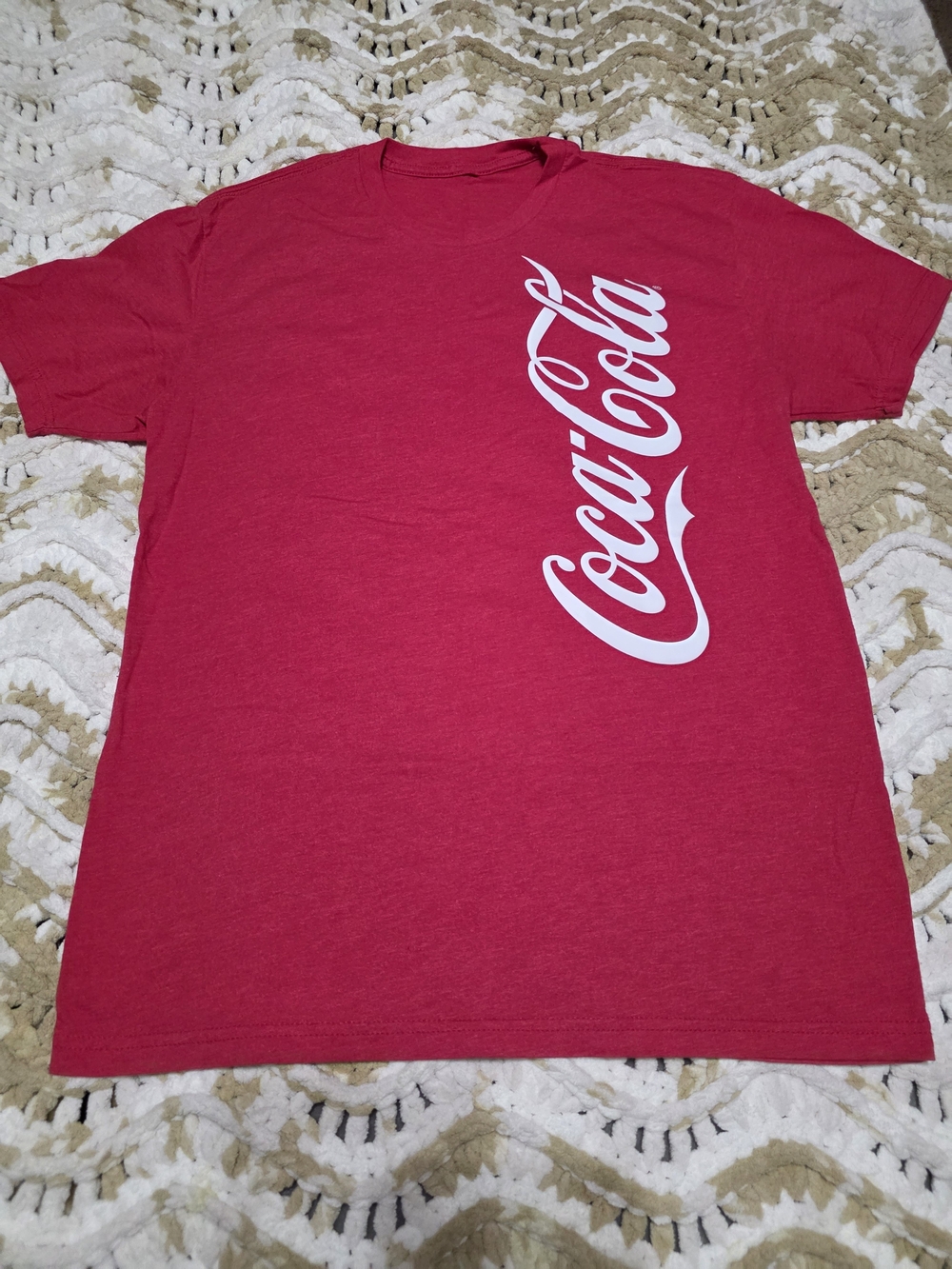 Coca Cola Red Short Sleeve Tee with White Vertical Logo